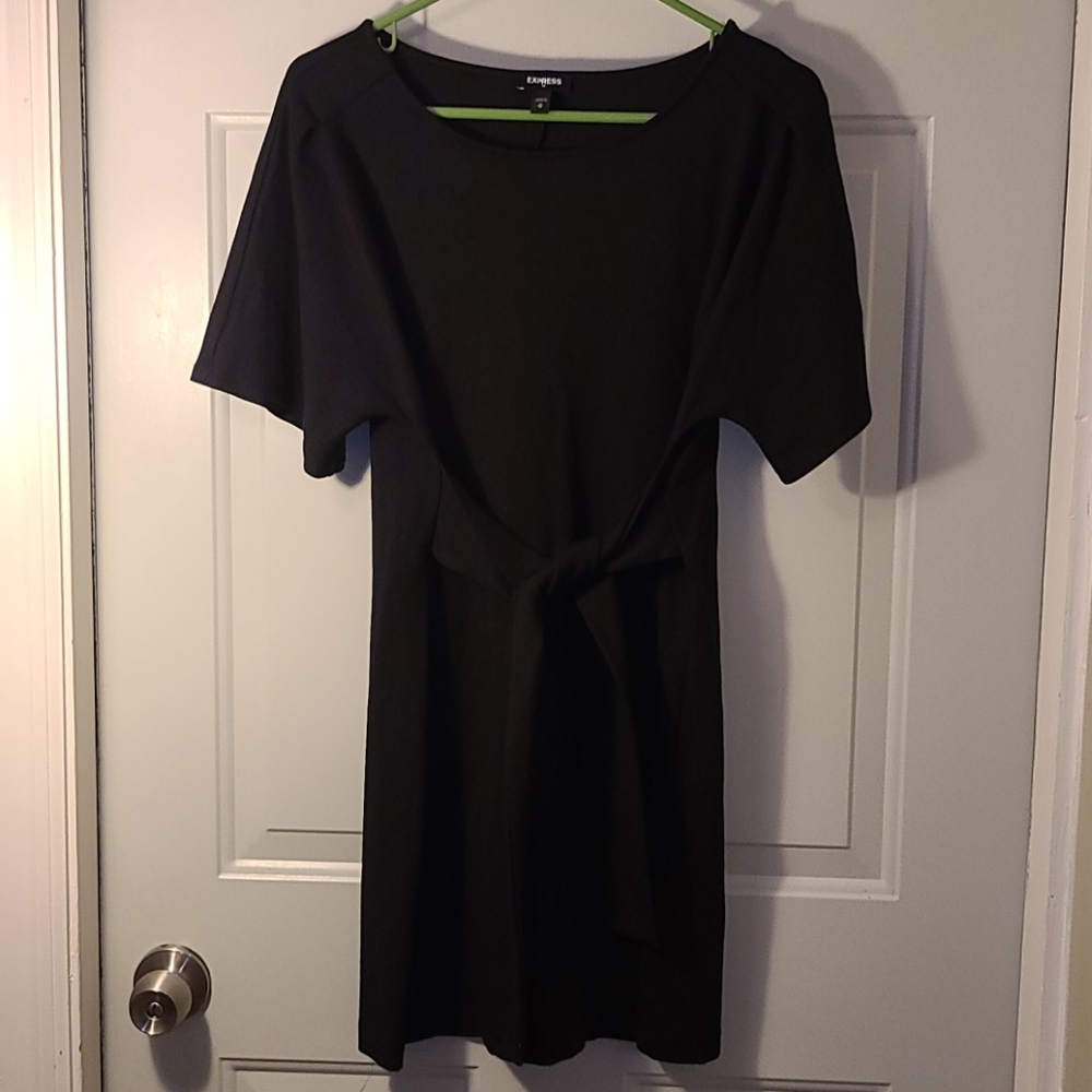 Express tie-front black minidress, Medium